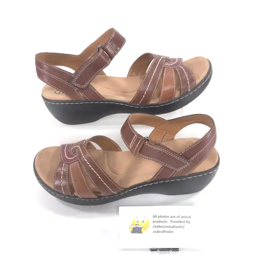 Clarks Collection Casual Sling Back Sandal Womens Size 8 15190 Brown